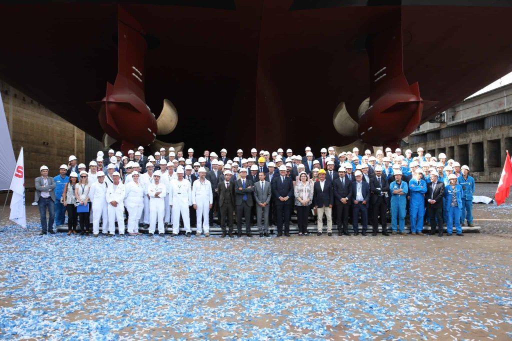 3. More than 120 guests gathered at STX France to celebrate the float out of MSC Meraviglia