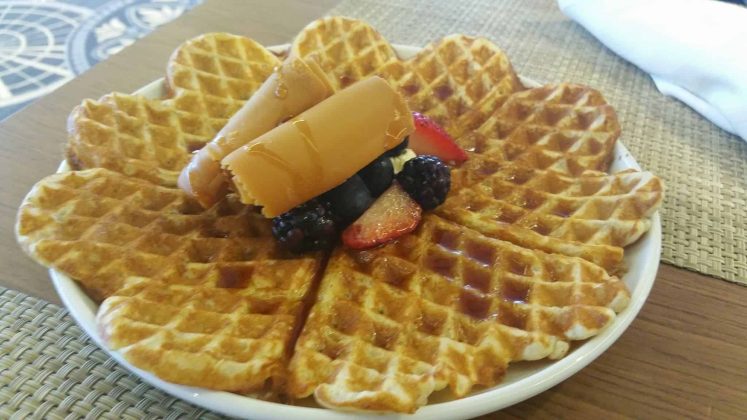 Waffles with an amazing choice of toppings.