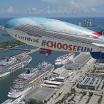The Carnival Airship floats over Carnival Vista