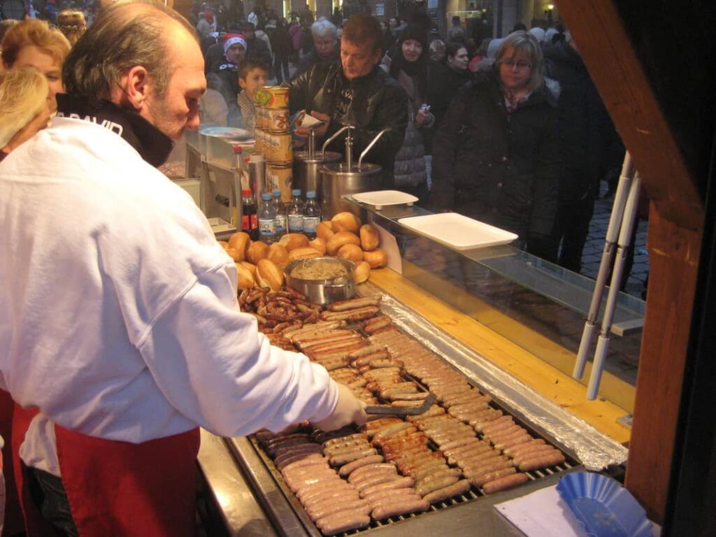 Sausage vendor at Nuremberg <a href=