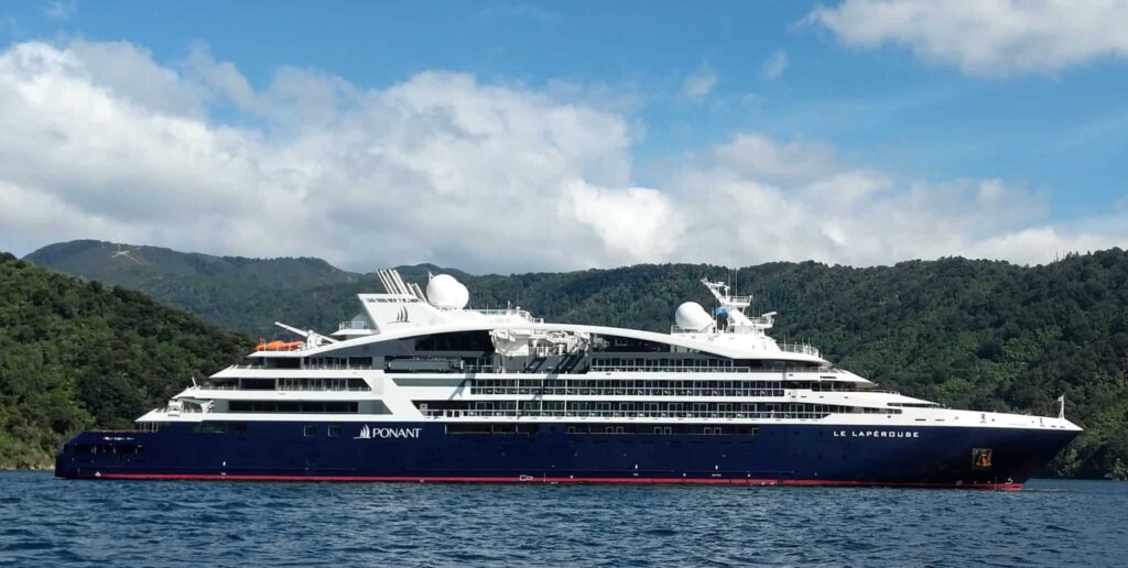 Ponant cruise ship Le Laperouse in New Zealand