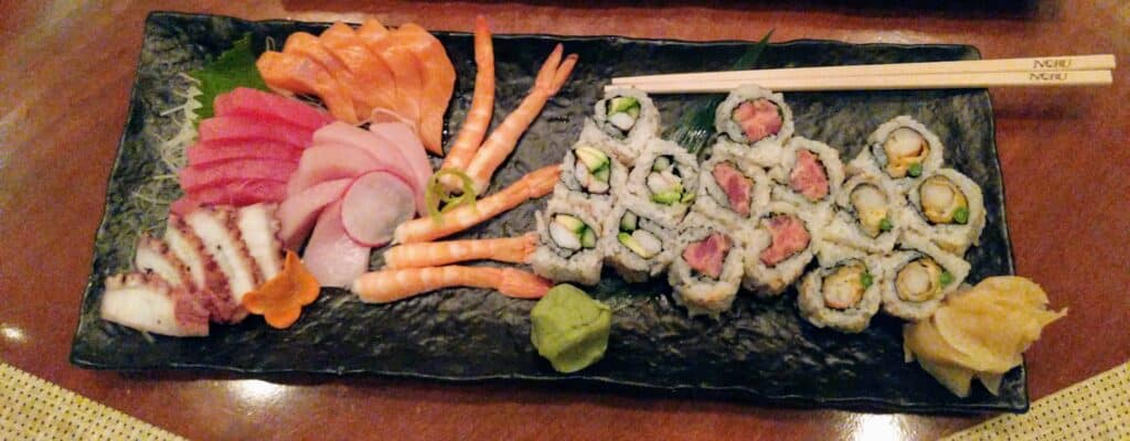 A colorful platter at Umi Uma and Sushi Bar