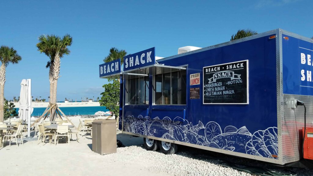 A food truck at the Ocean Cay MSC Marine Reserve