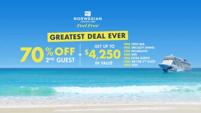 NORWEGIAN CRUISE LINE REVEALS ITS GREATEST DEAL EVER